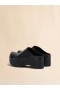  Leather Chunky Clog Sabot Black