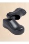  Leather Chunky Clog Sabot Black