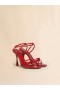  Red Leather Moonlight Sandal With Ankle Strap
