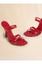  Red Leather Moonlight Sandal With Ankle Strap