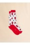  White Stretch Cotton Socks With Floral Intarsia Lilywhite