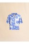  Silk Bowling Shirt With Blue And White Dillies Motif Blue Lilac