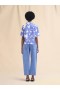  Silk Bowling Shirt With Blue And White Dillies Motif Blue Lilac
