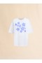 White Cotton T-shirt With Daisy Garden Print Lilywhite