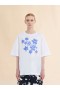  White Cotton T-shirt With Daisy Garden Print Lilywhite