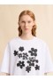  White Cotton T-shirt With Daisy Garden Print Lilywhite
