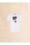  White Cotton T-shirt With Scraped Rose Print Lilywhite