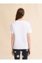 White Cotton T-shirt With Scraped Rose Print Lilywhite