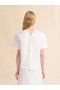  White Cotton-viscose Back-to-front Shirt Top With Dotty Check Natural White