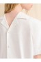  White Cotton-viscose Back-to-front Shirt Top With Dotty Check Natural White