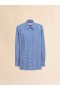  Wool Blend Blue And White Checked Shirt Bluechina