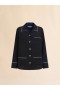  Wool Pyjama Shirt With Contrasting Back Black