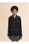  Wool Pyjama Shirt With Contrasting Back Black