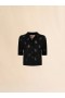  Wool-silk Knit Openwork Shirt Black