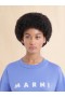  Light Blue Jersey Cotton T-shirt With Marni Scribbled Logo Blue Lilac