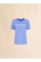  Light Blue Jersey T-shirt With Marni Scribbled Logo Blue Lilac