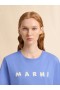  Light Blue Jersey T-shirt With Marni Scribbled Logo Blue Lilac