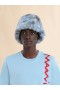  Grey Long-hair Jacquard Bucket Hat Antique Silver