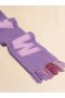  Purple Mohair And Wool Scarf With Maxi Logo Pruneviolet