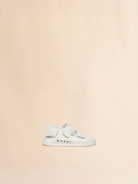  White Faux Leather Fussbett Black/white