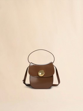  Brown Leather Butterfly Small Handbag Maroon