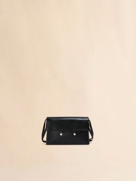  Craquel&eacute; Patent Leather Medium Envelope Bag Black