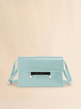  Green Craquel&eacute; Patent Leather Small Envelope Bag Waterfall