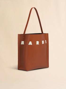  Brown Leather Museo Medium Hobo Bag With Patches Moca/ivory