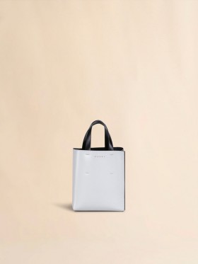  Museo Mini Bag In White And Leather Stone/black