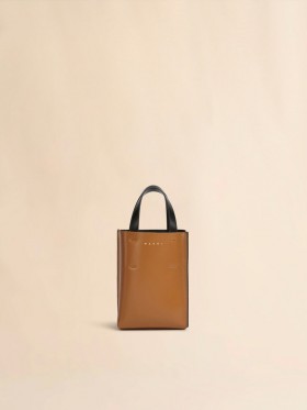  Museo Nano Bag In Brown And Leather Pompeii/black