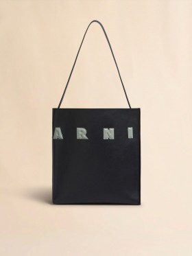  Small Leather Museo Hobo Bag With Patches Black/steppe