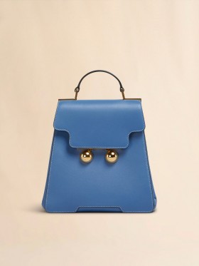  Blue Leather Trunkaroo Backpack Opal
