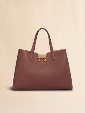  Brick Red Leather Trunkaroo Tote Medium Handbag Wildcherry