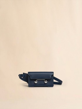  Deep Blue Leather Trunkaroo Crossbody Bag Nightblue
