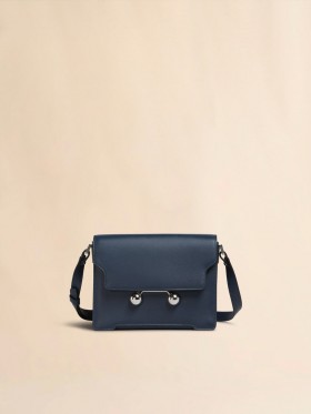  Deep Blue Leather Trunkaroo Medium Shoulder Bag Nightblue