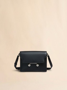  Leather Trunkaroo Medium Shoulder Bag Black
