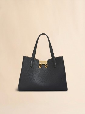  Leather Trunkaroo Tote Handbag Black