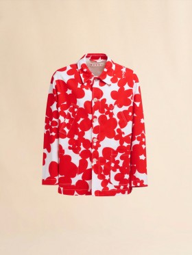  Red And White Dillies Print Jacket