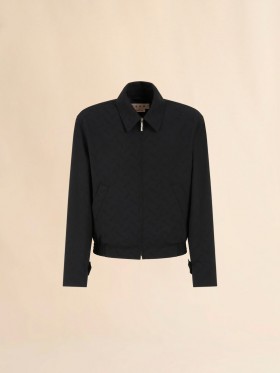  Wool Jacket With Jaqaurd Confetti Motif Black