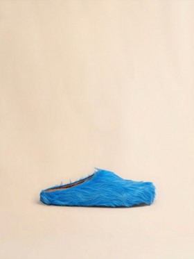  Blue Long-hair Calfskin Fussbett Sabot Royal