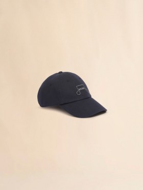  Deep Blue Organic Gabardine Baseball Cap With Trunkaroo Patch Navyblue