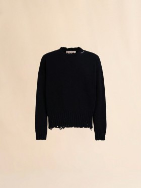  Twisted Crewneck Sweater Black