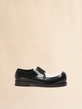  And White Leather New Wave Derby Shoe Black/white