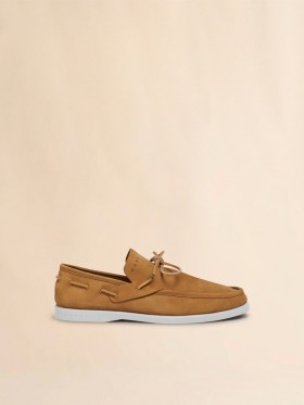  Brown Nubuck Boat Loafer Tobacco