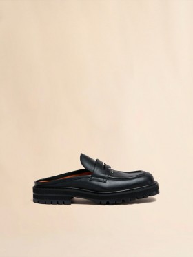  Leather Piercing 2.0 Chunky Sabot Loafer Black