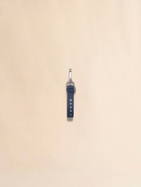  Deep Blue And Green Saffiano Leather Keyring Night Blue/dusty Olive