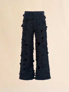  Cotton Cargo Pants With Cut-out Detail Black