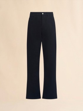  Denim Wide-leg Jeans Black