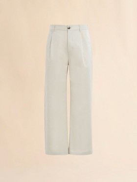  Straight Leg Ivory Organic Cotton Trousers