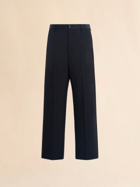 Wool Trousers With Contrasting Waistband Black
